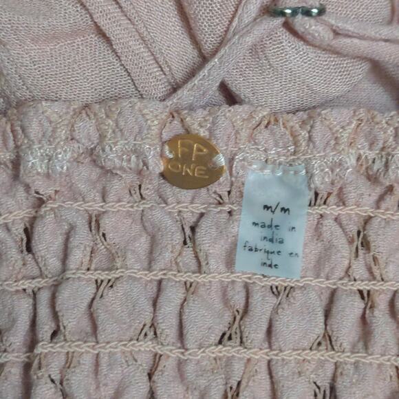 Free People Adella Slip Dress Mini Rose Lace Adjustable Ruffle Smocked M New - Picture 10 of 15